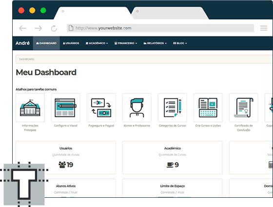 Interface Administrativa Clean e Intuitiva